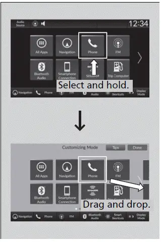To move icons on the home screen