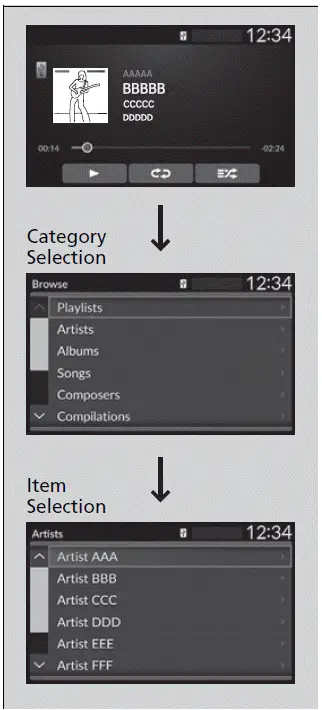 How to Select a Song from the iPod Music List - 2023-2024 Honda Pilot