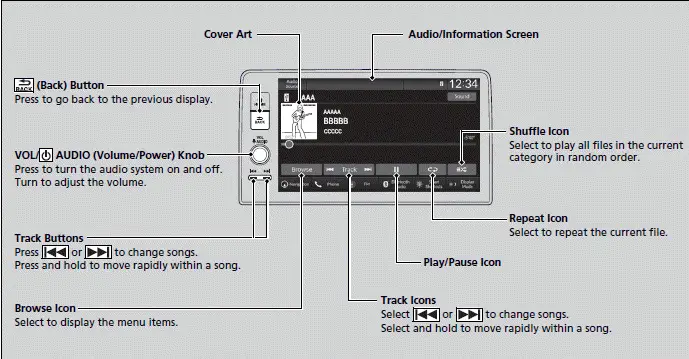 Playing an iPod / 9-in. Color Touchscreen - 2023-2024 Honda Pilot