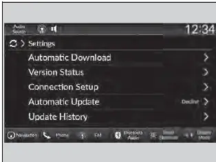 Audio System / System Updates Settings